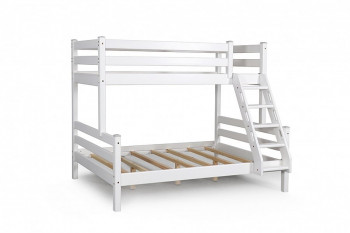 Адель кровать двухъярусная с наклонной лестницей Белый в Диксоне - dikson.mebel54.com | фото