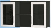 Антресоль большая с двумя стеклодверями ДЛЯ ГОСТИНОЙ АБС-2 Венге/Дуб выбеленный в Диксоне - dikson.mebel54.com | фото