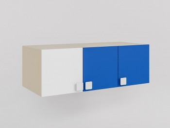 Антресоль на шкаф 3-х створчатый Скай (Синий/Белый/корпус Клен) в Диксоне - dikson.mebel54.com | фото