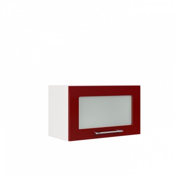Бруклин ШВГС 600 Шкаф верхний горизонтальный со стеклом (Бетон белый/корпус Венге) в Диксоне - dikson.mebel54.com | фото
