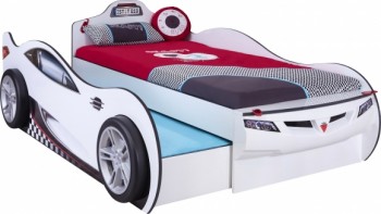 CARBED Кровать-машина Coupe с выдвижной кроватью White 20.03.1310.00 в Диксоне - dikson.mebel54.com | фото