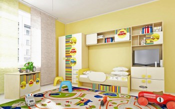 Детская комната Клаксон (Бежевый/корпус Клен) в Диксоне - dikson.mebel54.com | фото