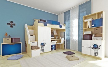 Детская комната Санни (Белый/корпус Клен) в Диксоне - dikson.mebel54.com | фото