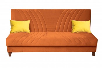 Диван-кровать "Бэлла" (велюр нео терра/подушки микровелюр желтый) в Диксоне - dikson.mebel54.com | фото