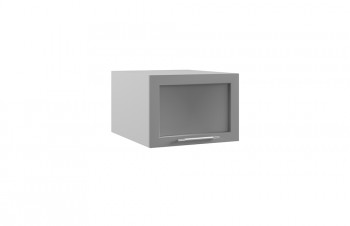 Гарда ГПГС 500 шкаф верхний горизонтальный глубокий со стеклом (Белый Эмалит/корпус Серый) в Диксоне - dikson.mebel54.com | фото