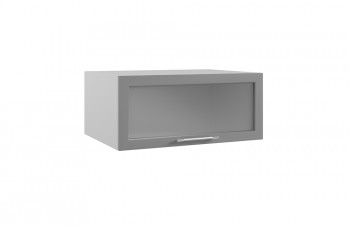Гарда ГПГС 800 шкаф верхний горизонтальный глубокий со стеклом (Белый Эмалит/корпус Серый) в Диксоне - dikson.mebel54.com | фото