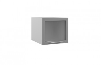Гарда ГВПГС 500 шкаф верхний горизонтальный глубокий со стеклом высокий (Белый Эмалит/корпус Серый) в Диксоне - dikson.mebel54.com | фото