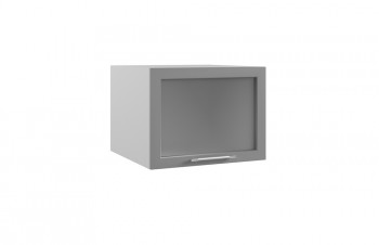 Гарда ГВПГС 600 шкаф верхний горизонтальный глубокий со стеклом высокий (Белый Эмалит/корпус Серый) в Диксоне - dikson.mebel54.com | фото