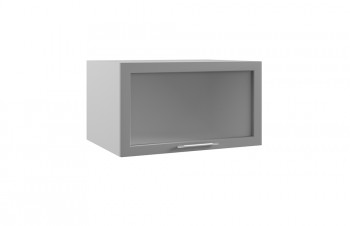 Гарда ГВПГС 800 шкаф верхний горизонтальный глубокий со стеклом высокий (Белый Эмалит/корпус Серый) в Диксоне - dikson.mebel54.com | фото