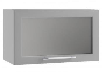 Гарда ПГС 600 шкаф верхний горизонтальный со стеклом (Белый Эмалит/корпус Серый) в Диксоне - dikson.mebel54.com | фото