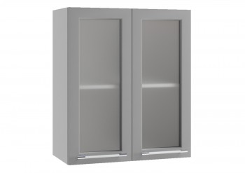 Гарда ПС 600 шкаф верхний со стеклом (Белый Эмалит/корпус Серый) в Диксоне - dikson.mebel54.com | фото