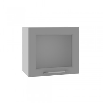 Гарда ВПГС 500 шкаф верхний горизонтальный со стеклом высокий (Белый Эмалит/корпус Серый) в Диксоне - dikson.mebel54.com | фото