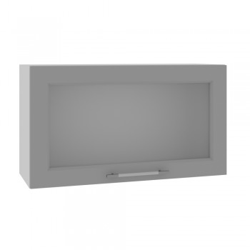 Гарда ВПГС 800 шкаф верхний горизонтальный со стеклом высокий (Белый Эмалит/корпус Серый) в Диксоне - dikson.mebel54.com | фото