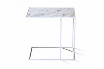 Журнальный столик Stone 01 (Круглый) Металл/Керамика 250 Белый в Диксоне - dikson.mebel54.com | фото