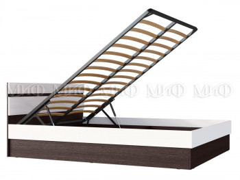 Ким кровать с подъемным механизмом 1,4 (Венге/белый глянец) в Диксоне - dikson.mebel54.com | фото