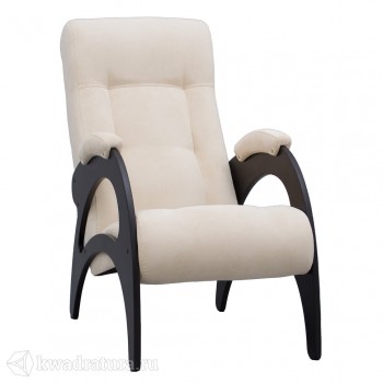 Кресло для отдыха Неаполь Модель 9 без лозы (Венге-эмаль/Ткань Ваниль Verona Vanilla) в Диксоне - dikson.mebel54.com | фото