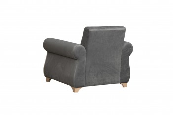 Кресло для отдыха "Порто" (велюр графит / микровельвет крем) в Диксоне - dikson.mebel54.com | фото