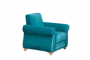 Кресло для отдыха "Порто" (велюр киви бирюза / микровельвет крем) в Диксоне - dikson.mebel54.com | фото