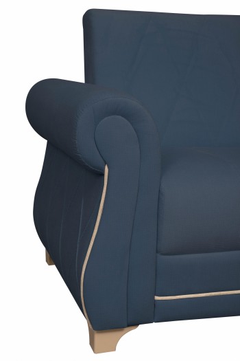 Кресло для отдыха "Порто" (велюр текстура кобальт / микровельвет крем)/осн. в Диксоне - dikson.mebel54.com | фото