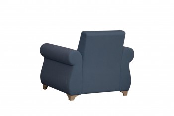 Кресло для отдыха "Порто" (велюр текстура кобальт / микровельвет крем)/осн. в Диксоне - dikson.mebel54.com | фото