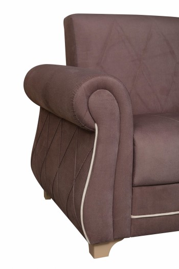 Кресло для отдыха "Порто" (велюр текстура лиловый / микровельвет крем)/осн. в Диксоне - dikson.mebel54.com | фото