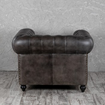 Кресло кожаное Лофт Честер (акация) в Диксоне - dikson.mebel54.com | фото