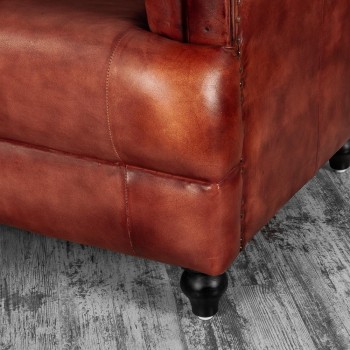 Кресло кожаное Лофт Честер-Нью (Коричневый) в Диксоне - dikson.mebel54.com | фото