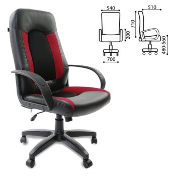 Кресло офисное BRABIX Strike EX-525 (черно-красный) в Диксоне - dikson.mebel54.com | фото