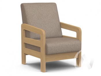 Кресло отдыха Вега-34 (бук лак/UNO CARAMEL) в Диксоне - dikson.mebel54.com | фото