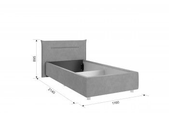 Кровать 0.9 Альба с основанием (Галька велюр) в Диксоне - dikson.mebel54.com | фото