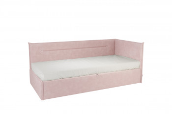 Кровать 0.9 Альба Тахта (Нежно-розовый велюр) в Диксоне - dikson.mebel54.com | фото