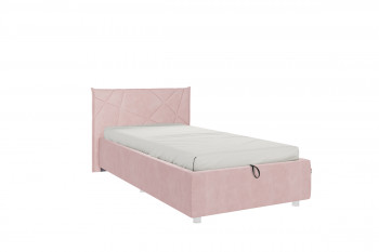 Кровать 0.9 Бест (Нежно-розовый велюр/под-мех) в Диксоне - dikson.mebel54.com | фото