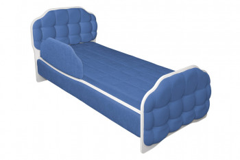Кровать 160 Атлет 29 Синий (мягкий бортик) в Диксоне - dikson.mebel54.com | фото