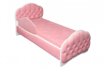 Кровать 160 Гармония 36 Светло-розовый (мягкий бортик) в Диксоне - dikson.mebel54.com | фото