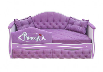 Кровать 160 серии Иллюзия 2 ящика 67 Светло-фиолетовый (подушки/мягкий бортик) в Диксоне - dikson.mebel54.com | фото
