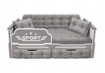 Кровать 160 серии Спорт 2 ящика 45 Серый (подушки) в Диксоне - dikson.mebel54.com | фото