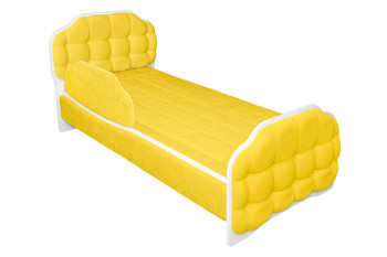 Кровать 170 Атлет 74 Жёлтый (мягкий бортик) в Диксоне - dikson.mebel54.com | фото