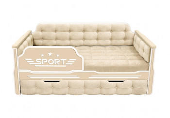 Кровать 170 серии Спорт 1 ящик 02 Бежевый (мягкие боковые накладки) в Диксоне - dikson.mebel54.com | фото