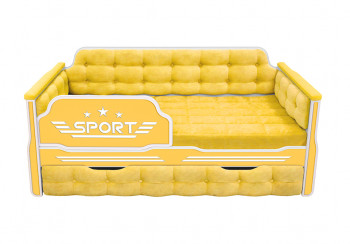 Кровать 170 серии Спорт 1 ящик 74 Жёлтый (мягкие боковые накладки) в Диксоне - dikson.mebel54.com | фото
