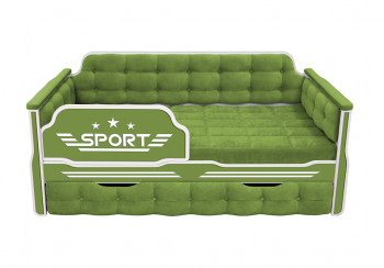 Кровать 170 серии Спорт 1 ящик 76 Зелёный (мягкие боковые накладки) в Диксоне - dikson.mebel54.com | фото
