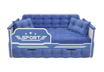 Кровать 170 серии Спорт 1 ящик 85 Синий (подушки) в Диксоне - dikson.mebel54.com | фото