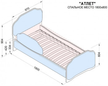 Кровать 180 Атлет 02 Бежевый (мягкий бортик) в Диксоне - dikson.mebel54.com | фото