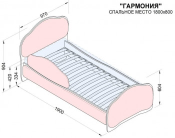 Кровать 180 Гармония 18 Бордовый (мягкий бортик) в Диксоне - dikson.mebel54.com | фото