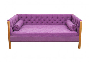 Кровать 180 серии Леди  32 Фиолетовый (подушка валик) в Диксоне - dikson.mebel54.com | фото