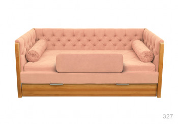 Кровать 180 серии Леди + ящик 15 Бледно-розовый (мягкий бортик/подушка валик) в Диксоне - dikson.mebel54.com | фото