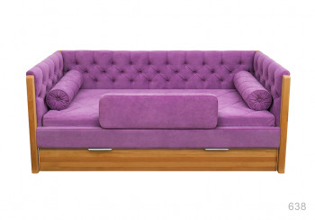 Кровать 180 серии Леди + ящик 32 Фиолетовый (мягкий бортик/подушка валик) в Диксоне - dikson.mebel54.com | фото