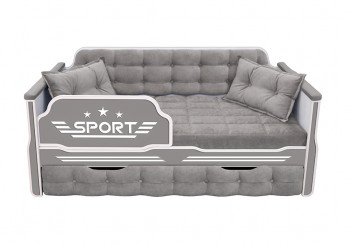 Кровать 180 серии Спорт 1 ящик 45 Серый (подушки) в Диксоне - dikson.mebel54.com | фото
