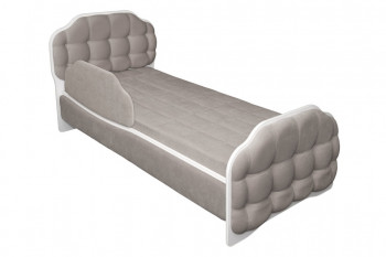 Кровать 190 Атлет Lux 96 Серый (мягкий бортик) в Диксоне - dikson.mebel54.com | фото