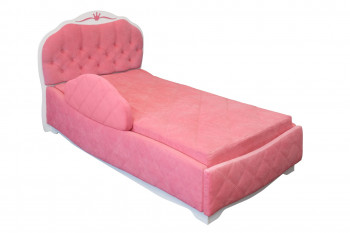 Кровать 190 Гармония Lux 36 Розовый (мягкий бортик) в Диксоне - dikson.mebel54.com | фото