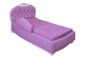 Кровать 190 Гармония Lux 67 Светло-фиолетовый (мягкий бортик) в Диксоне - dikson.mebel54.com | фото